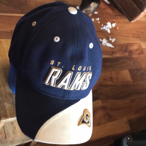 St Louis  Rams Men's Blue & White Reebok Adjustable Cap. Good Condition. OSFA. - Picture 1 of 12